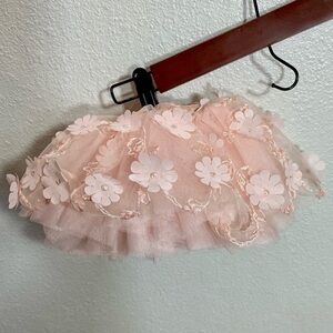 Elly & Emmy pink floral tulle skirt size 0-12M